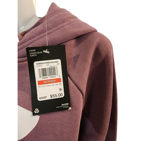 Under Armour Womens Rival Fleece Big Logo Hoodie SIZE XS - Picture 5 of 7